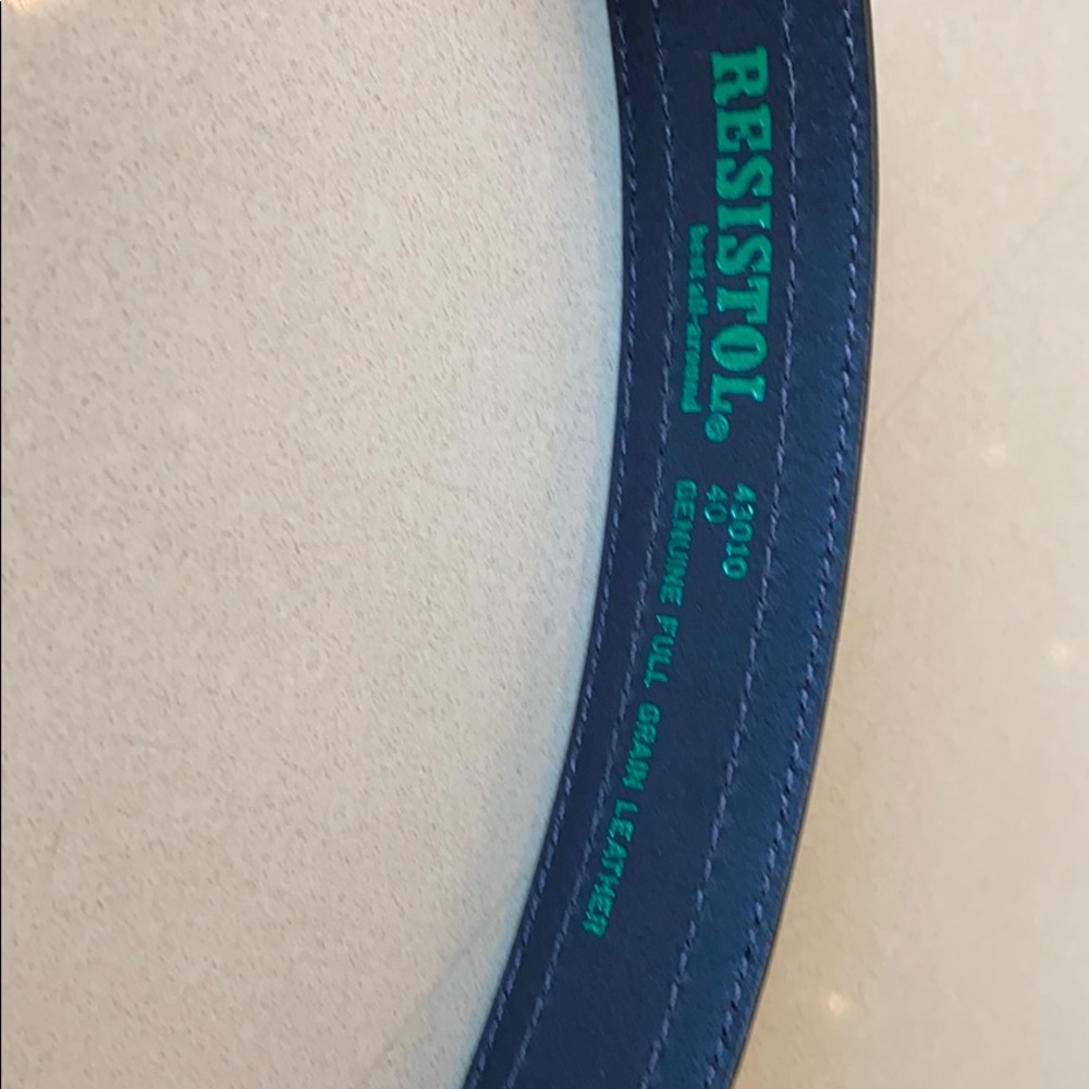 Resistol full grain leather belt with metal detail - Picture 4 of 5